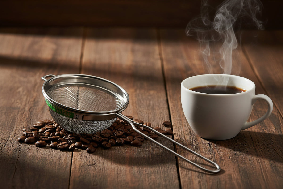 Wire Handle Milk and Coffee Strainer (Twin Mesh)