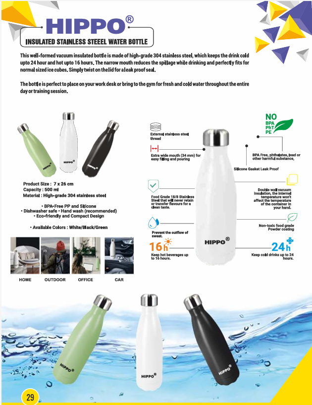 HIPPO Stainless Steel Insulated Bottle